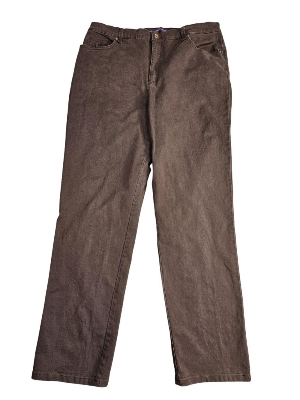 Gloria Vanderbilt Amanda Tapered Jeans‎ Womens 16 Brown High Rise Stretch Denim